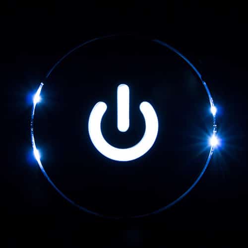 Illuminated On-Off-Button.